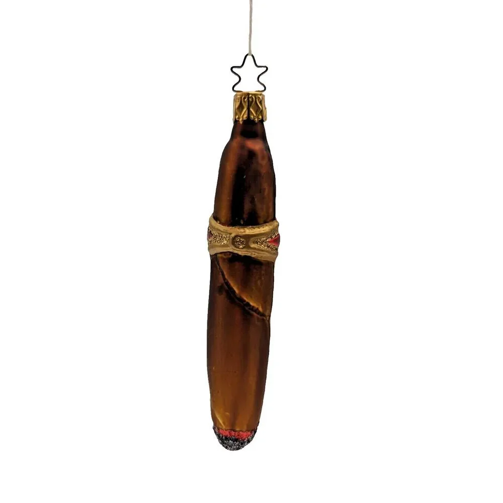 Blown Glass Cigar Ornament Made in Germany‎